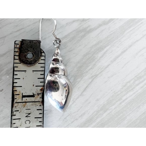 Sterling Silver 925 Shell Earrings And Necklace On Chain - Picture 6 of 8